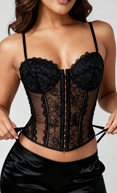 Giselle Chantilly Corset Noir