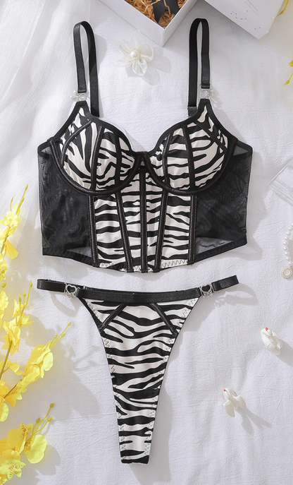 Vanessa 3D Lace Corpiño&Thong Set