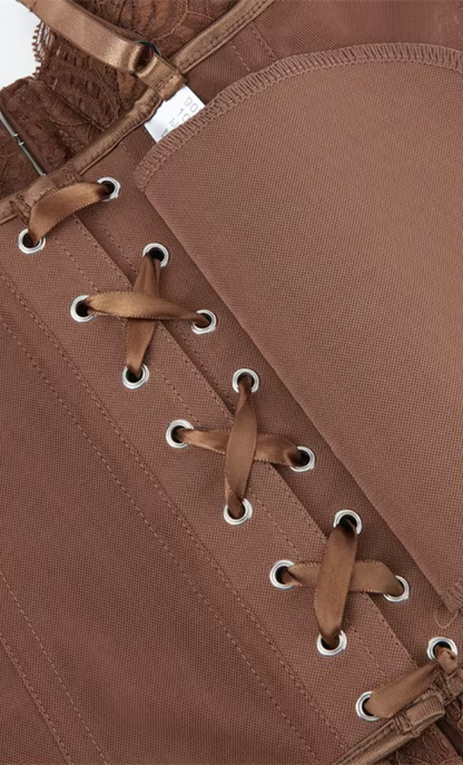 Giselle Chantilly Corset en Chocolate