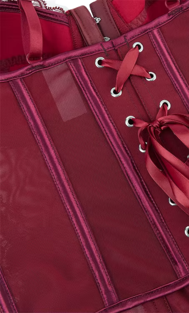 Giselle Chantilly Corset en Crimsom